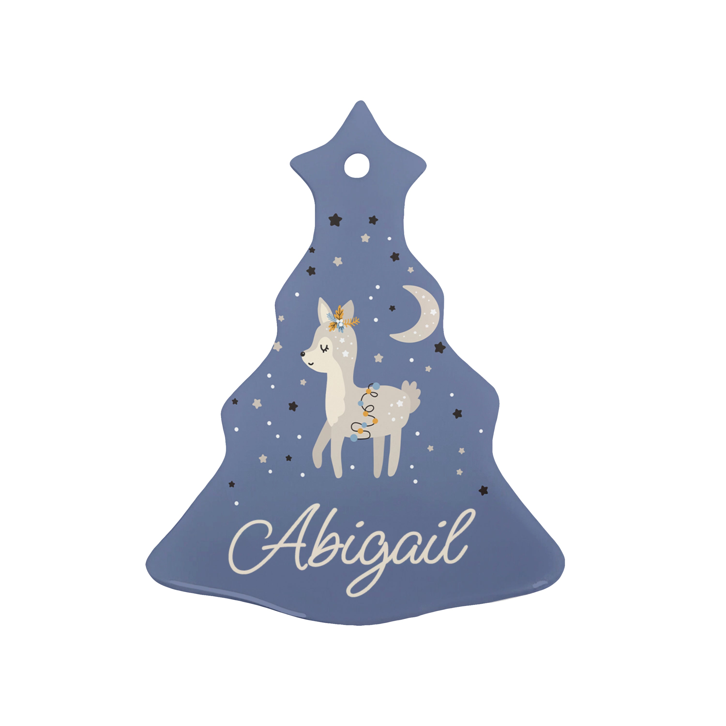 Personalised Personalised Moonlit Fawn Christmas Decoration