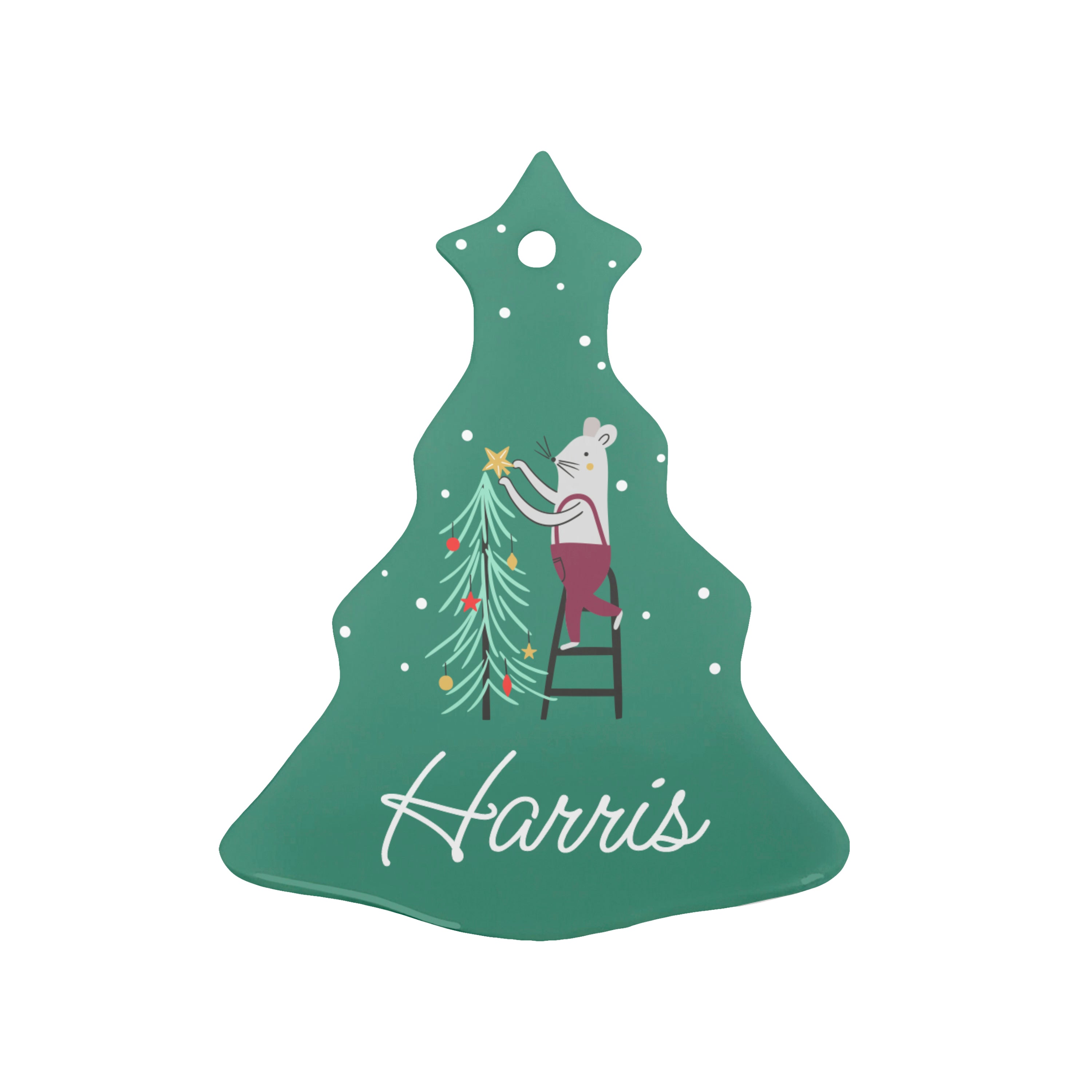 Personalised Personalised Christmas Mouse Ceramic Decoration