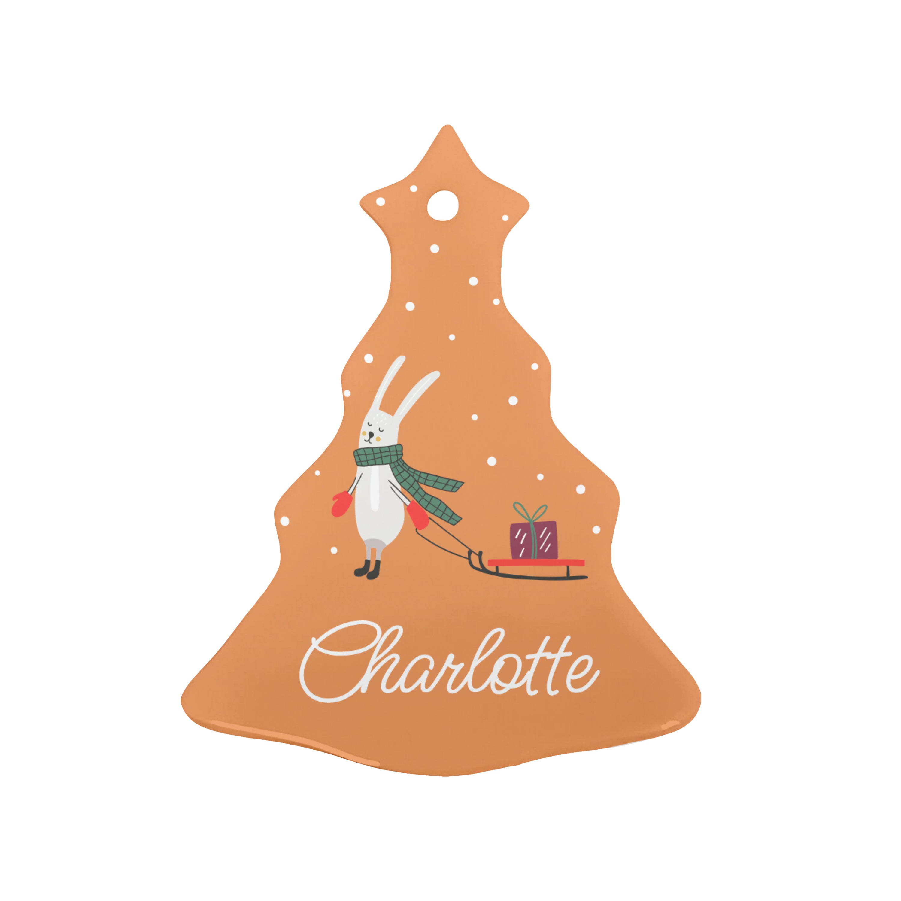 Personalised Personalised Sleigh Rabbit Christmas Decoration