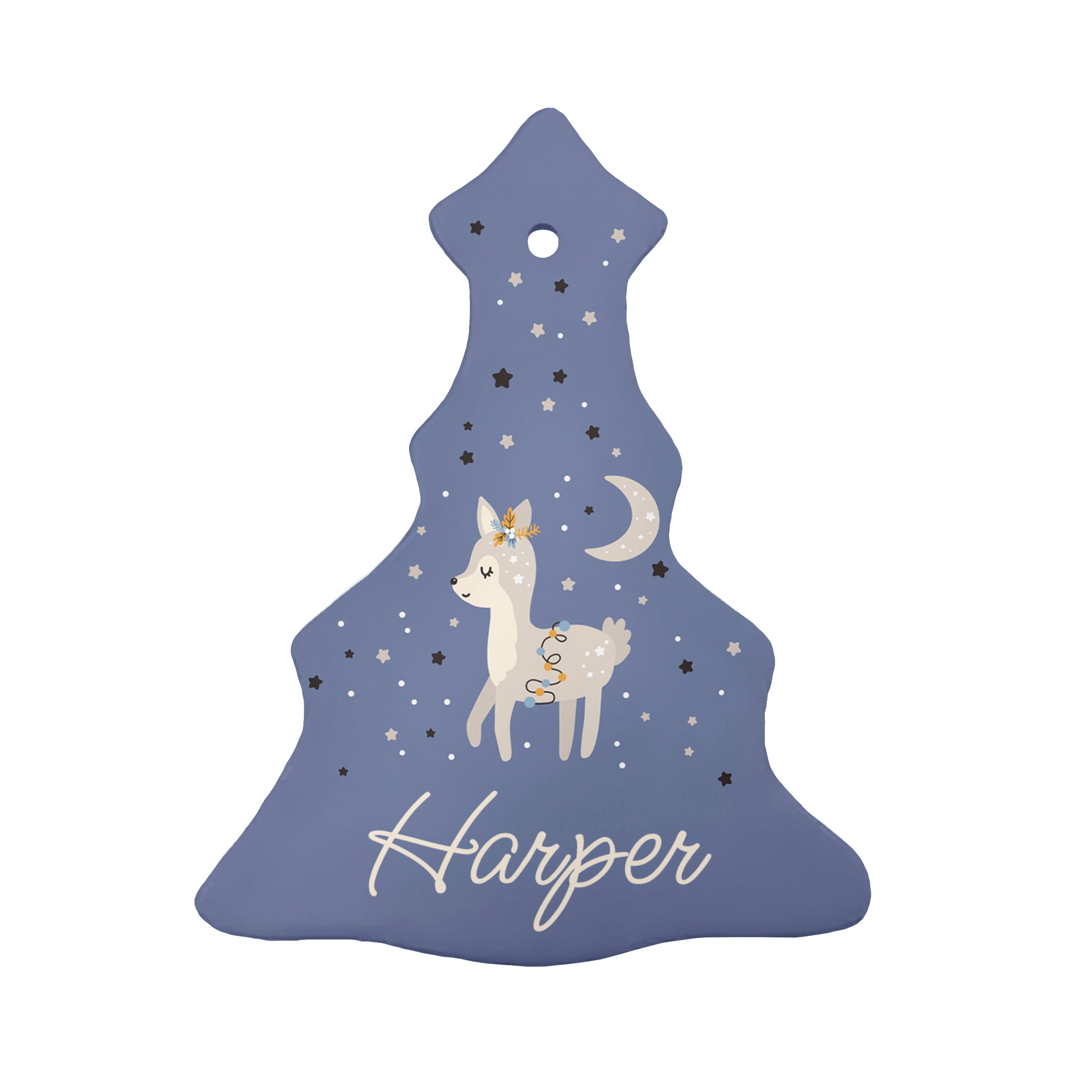 Personalised Personalised Moonlit Fawn Christmas Decoration