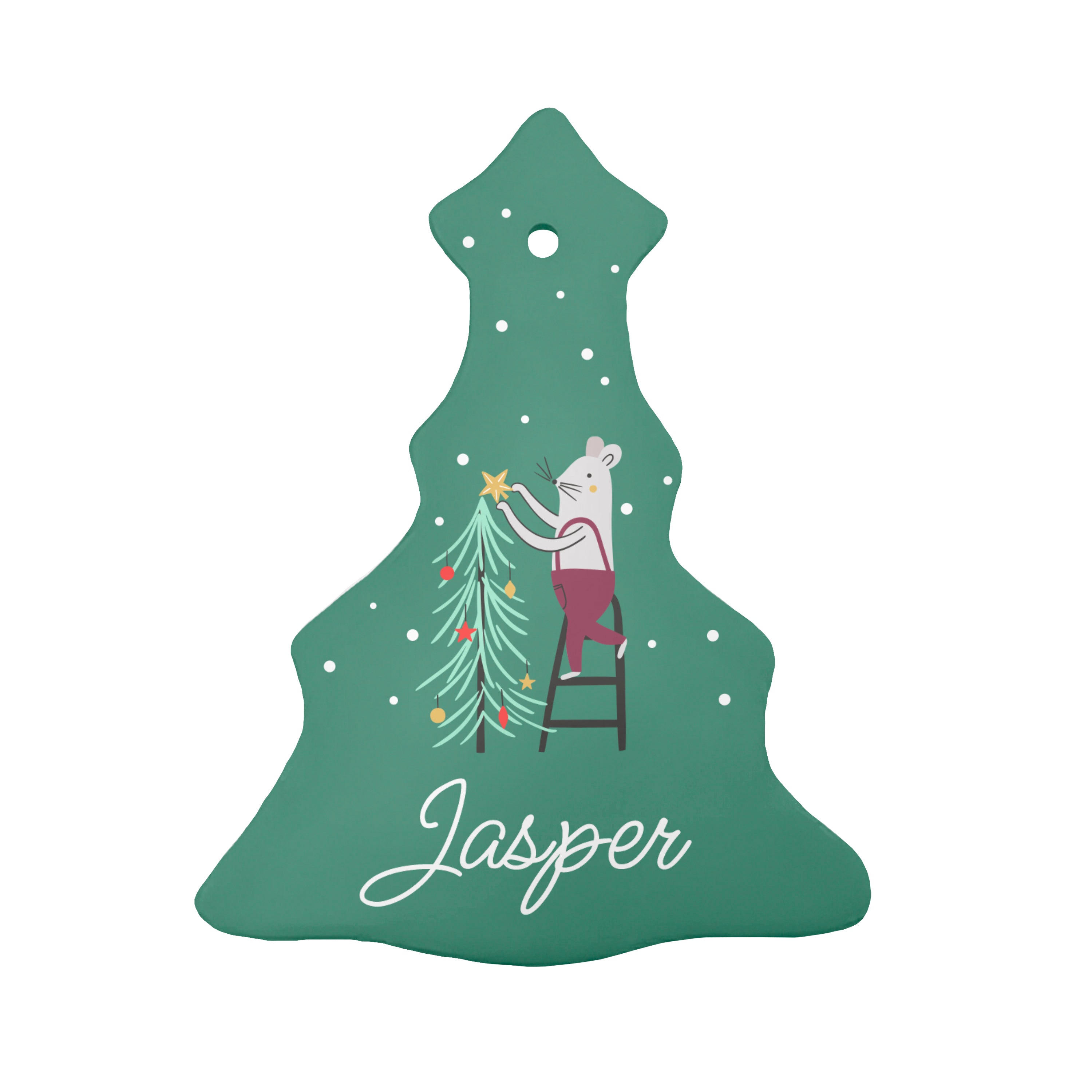 Personalised Personalised Christmas Mouse Ceramic Decoration