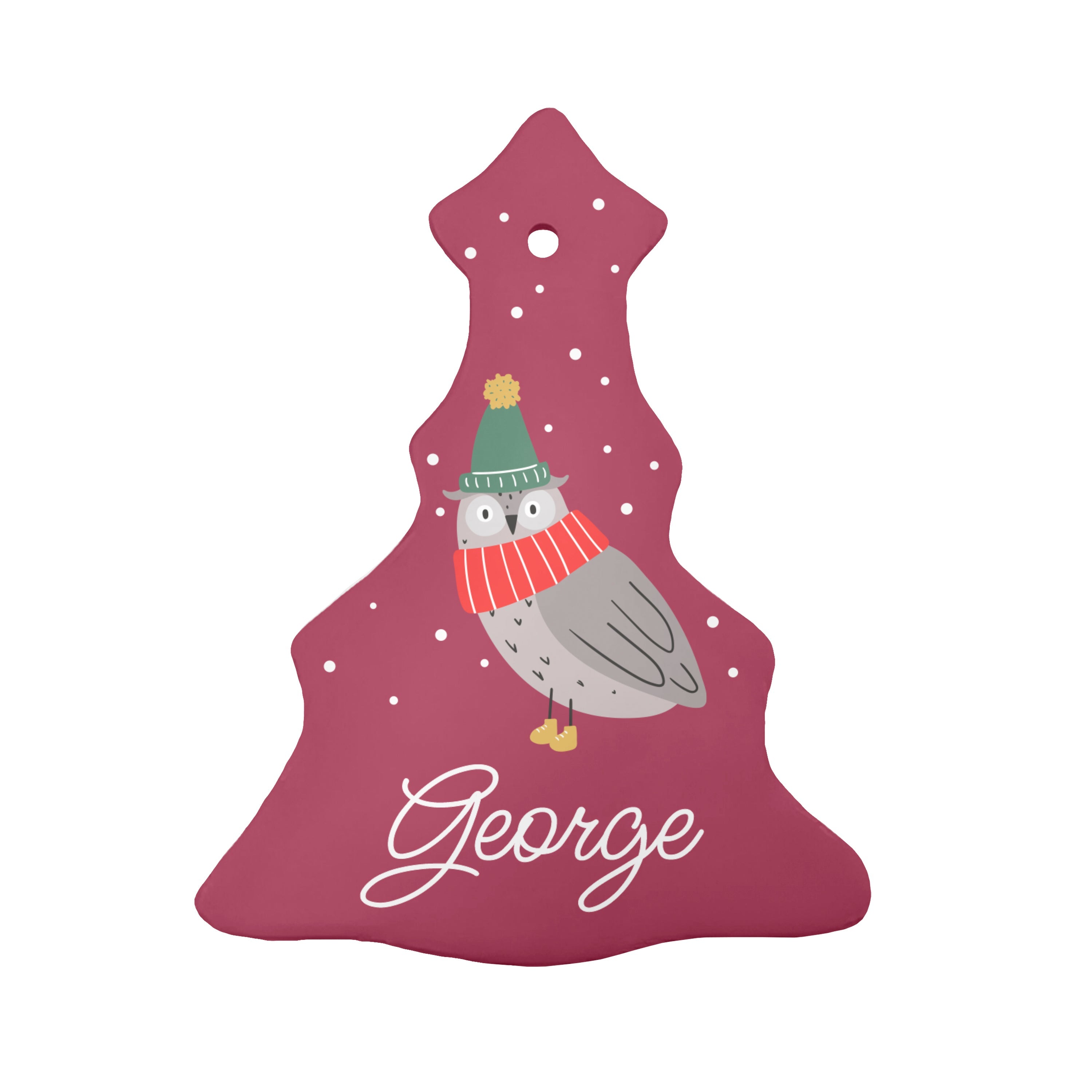 Personalised Personalised Winter Owl Christmas Decoration