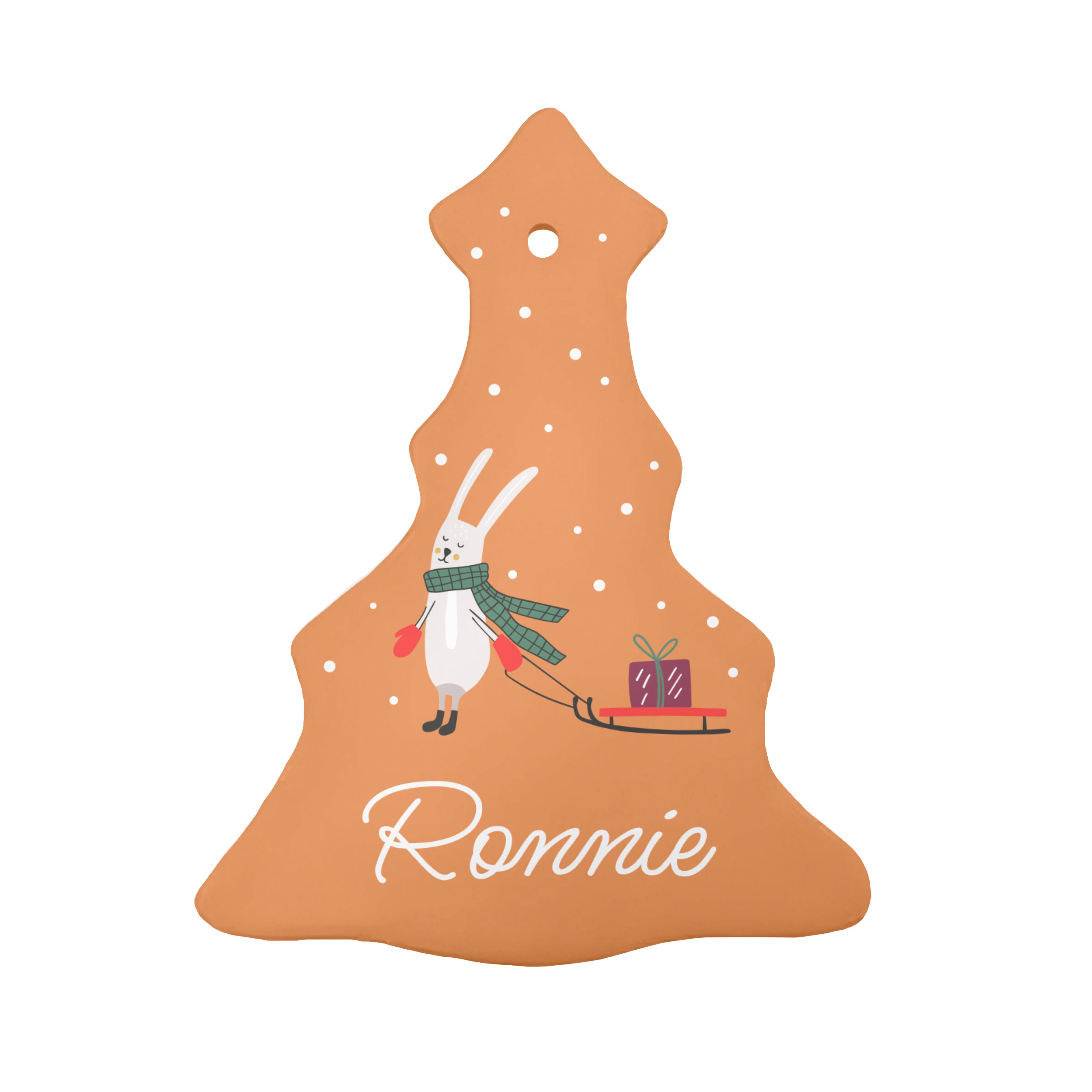 Personalised Personalised Sleigh Rabbit Christmas Decoration