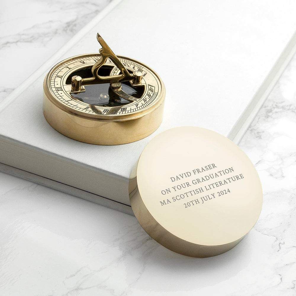 Personalised Personalised Graduation Brass Sundial Compass