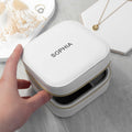 Personalised Personalised Bold Message White Travel Jewellery Case