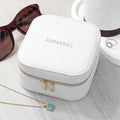 Personalised Personalised Bold Message White Travel Jewellery Case
