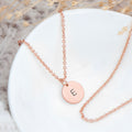 Personalised Monogrammed Rose Gold Round Tag Necklace