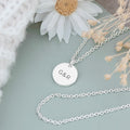 Personalised Monogrammed Silver Round Tag Necklace
