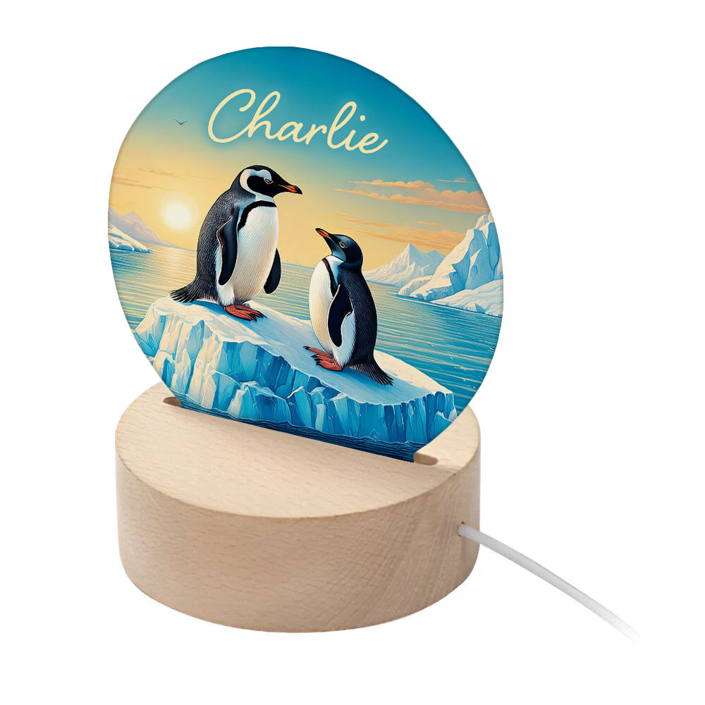 Personalised Personalised Kid's Penguins LED Night Light