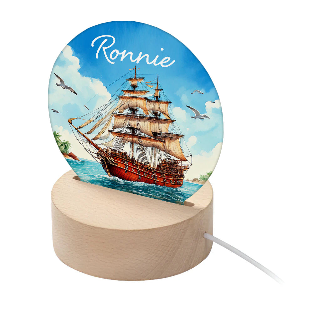 Personalised Personalised Kid's Pirate Ship LED Night Light