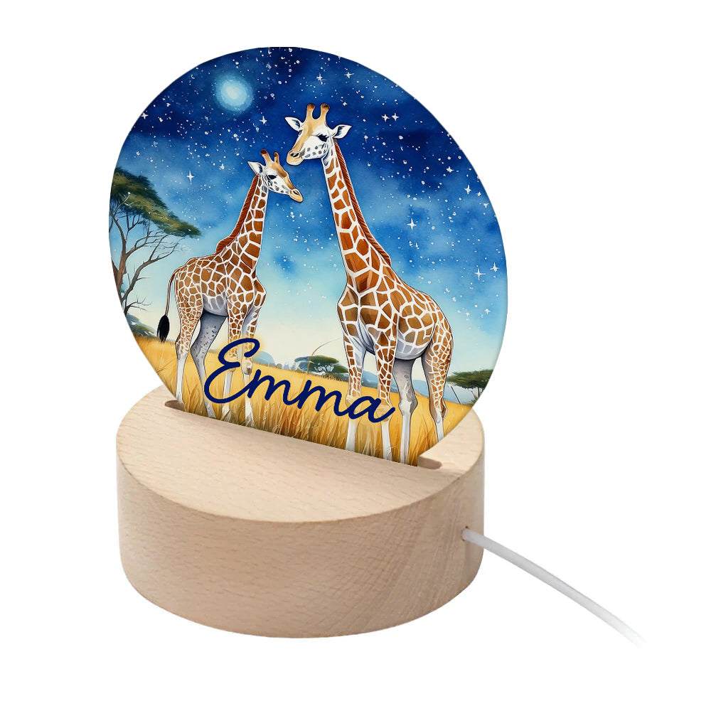 Personalised Personalised Kid's Safari Giraffes LED Night Light