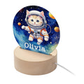 Personalised Personalised Kid's Space Kitten LED Night Light