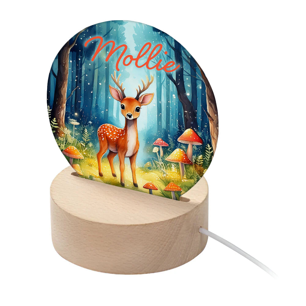 Personalised Personalised Kid's Woodland Deer LED Night Light