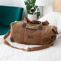 Personalised Monogrammed Luxury Waxed Canvas Holdall