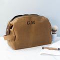 Personalised Personalised Men's Waxed Wash Bag