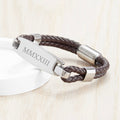 Personalised Personalised Men's Leather ID Bracelet