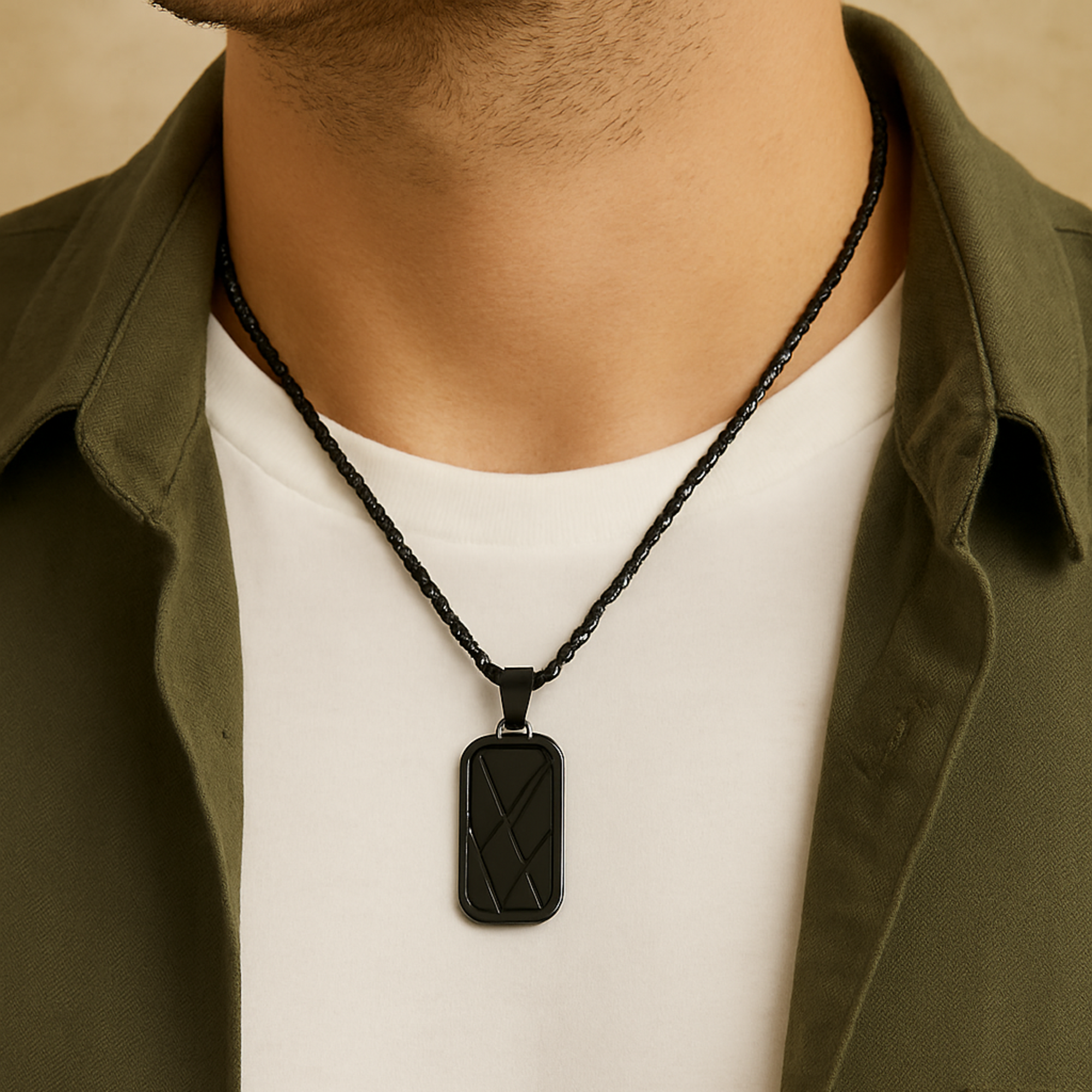 Personalised Personalised Men's Contemporary Dog Tag Necklace