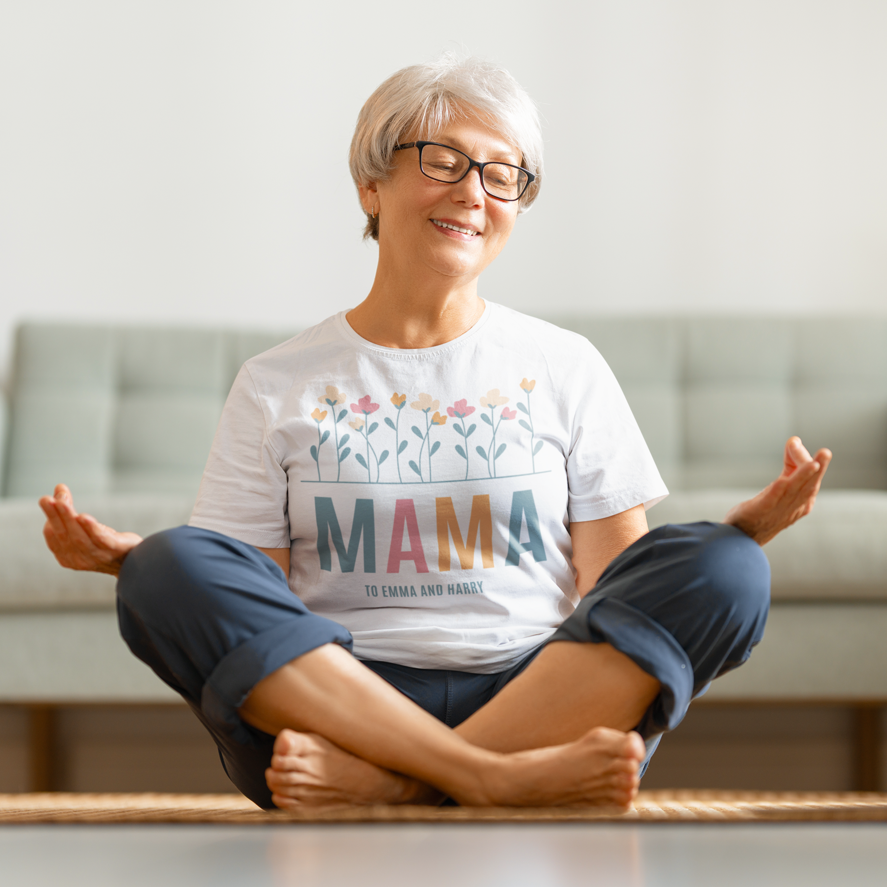 Personalised Personalised Mum's Flowers T-Shirt