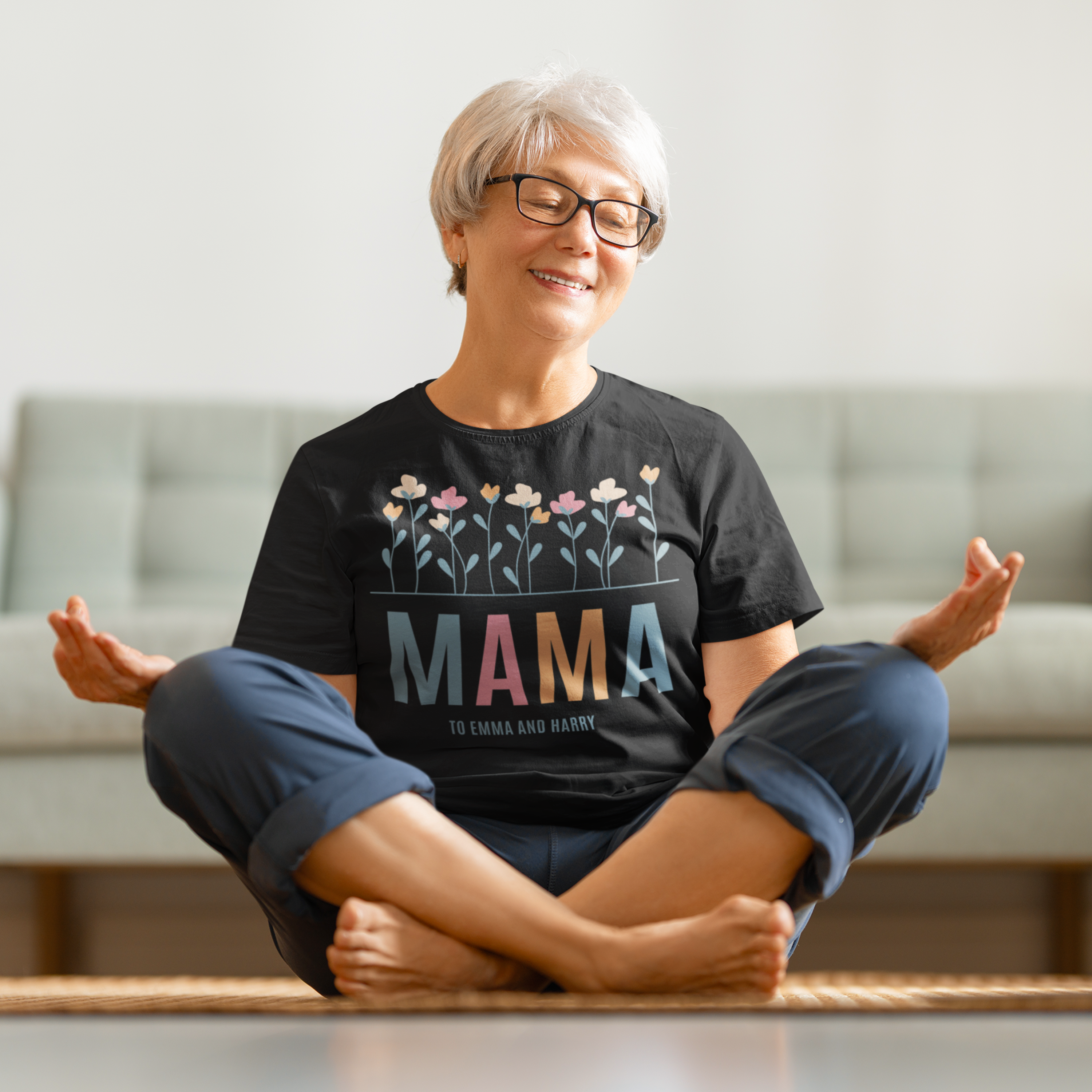 Personalised Personalised Mum's Flowers T-Shirt