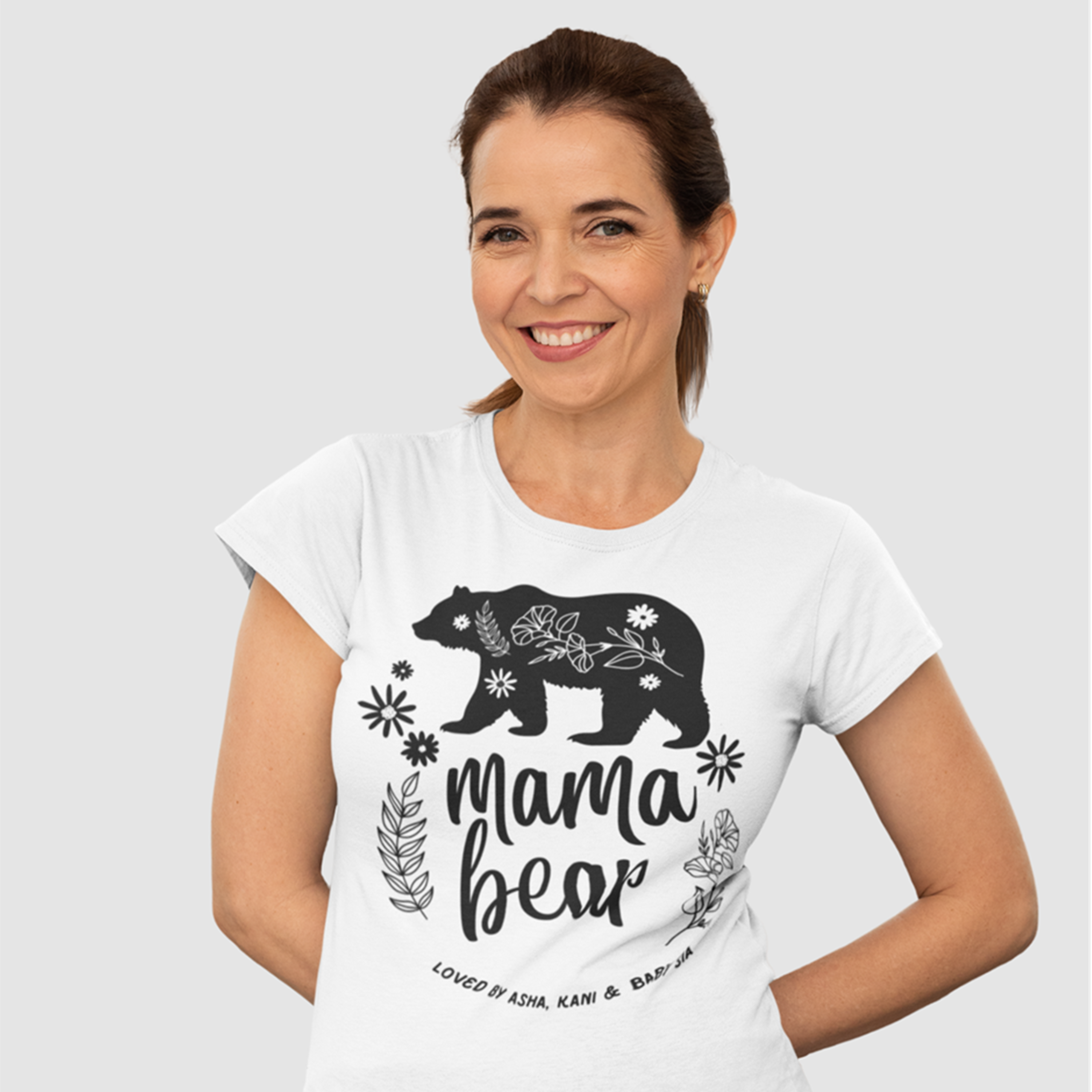 Personalised Personalised Mama Bear Cotton T-Shirt