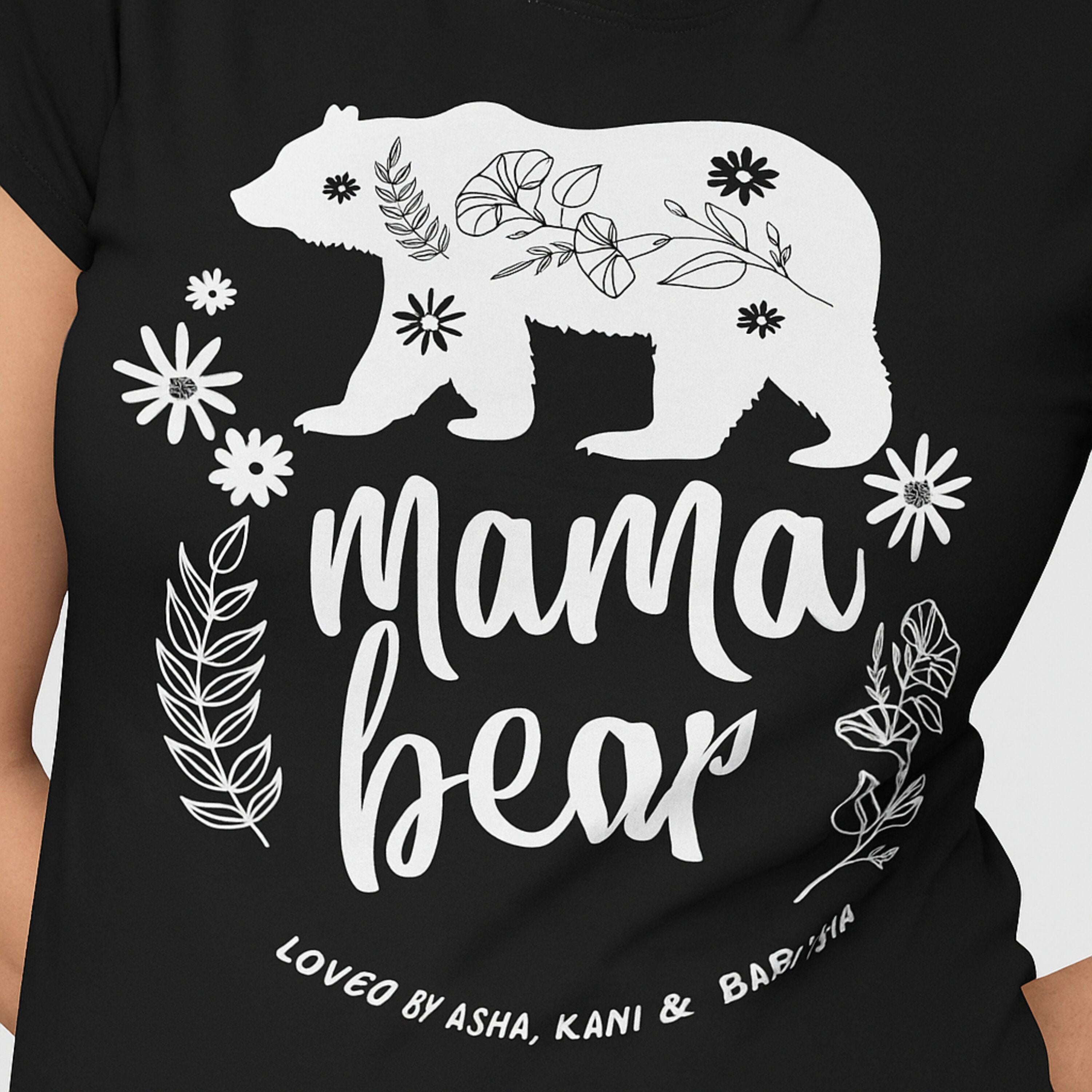 Personalised Personalised Mama Bear Cotton T-Shirt