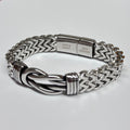 Personalised Personalised Men's Woven Stainless Steel Infinity Knot Bracelet