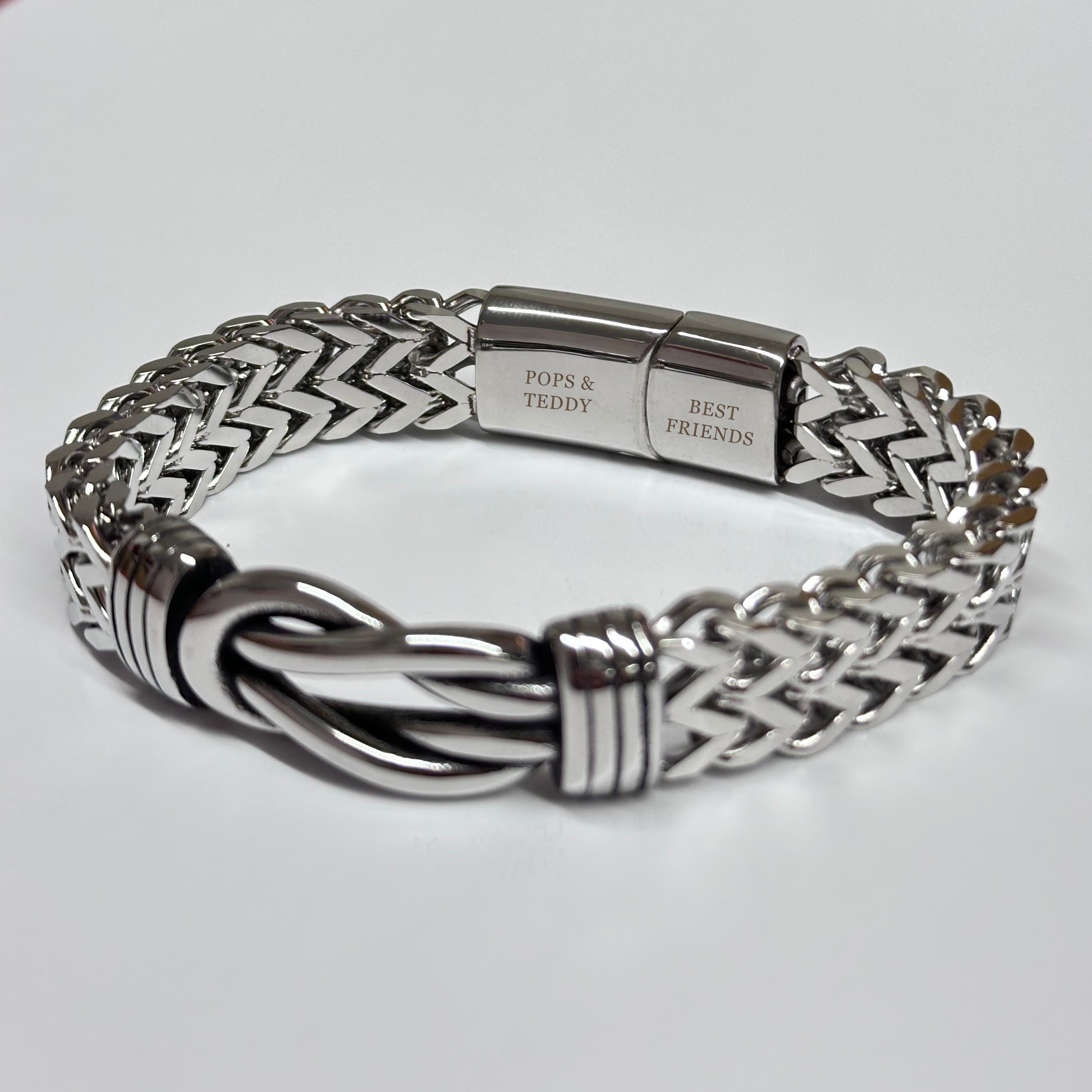 Personalised Personalised Men's Woven Stainless Steel Infinity Knot Bracelet