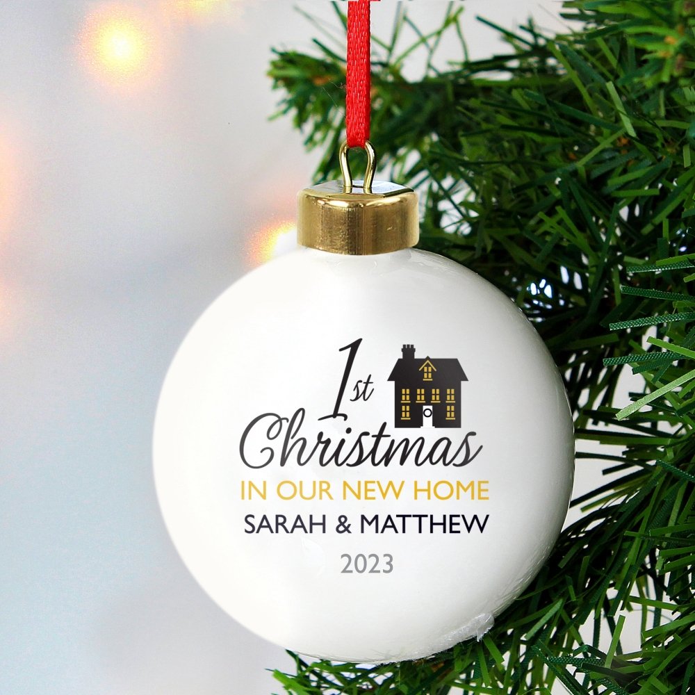 Personalised 1st Christmas In Our New Home Bauble