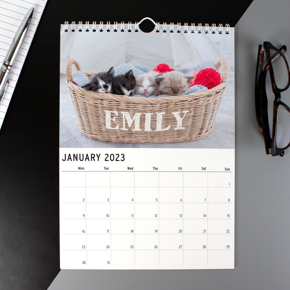 Personalised 2026 A4 Cats & Kittens Calendar