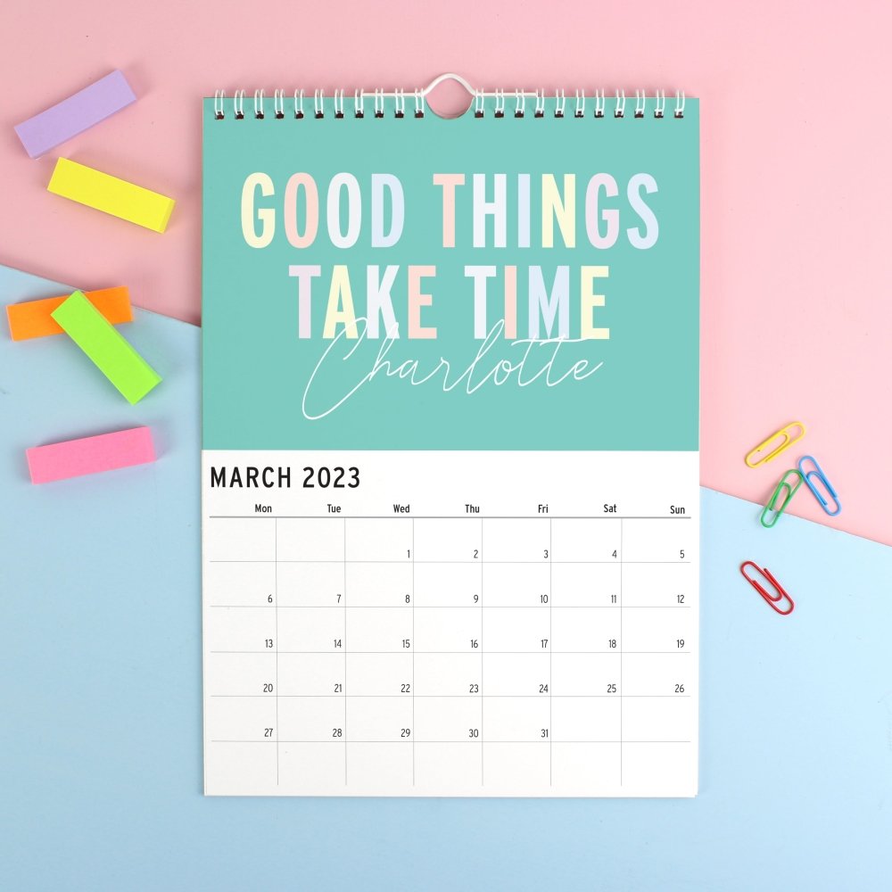 Personalised 2026 A4 Motivational Quotes Calendar