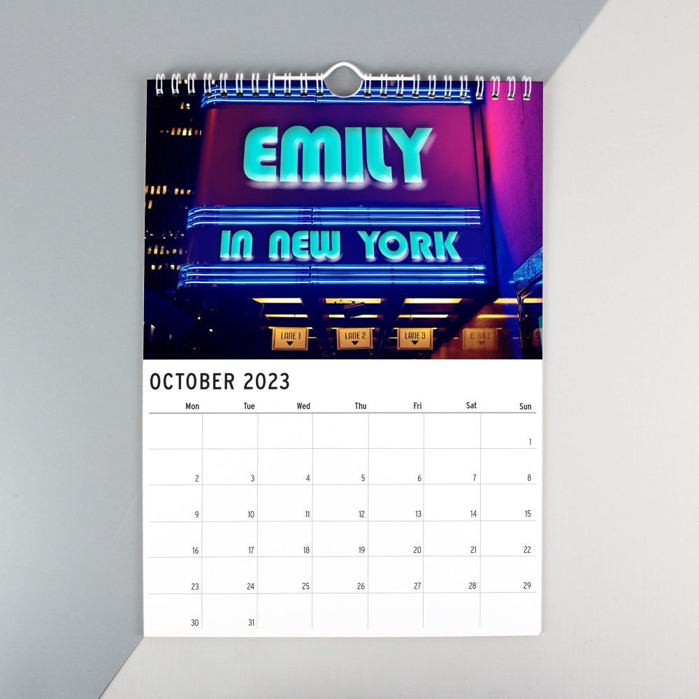 Personalised 2026 A4 New York Calendar