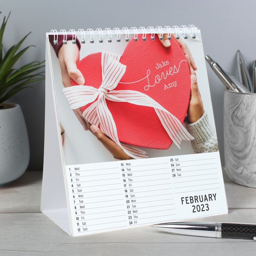 Personalised 2026 Couple "You And Me" Desk Calendar