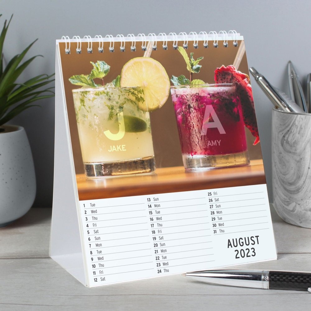 Personalised 2026 Couple "You And Me" Desk Calendar