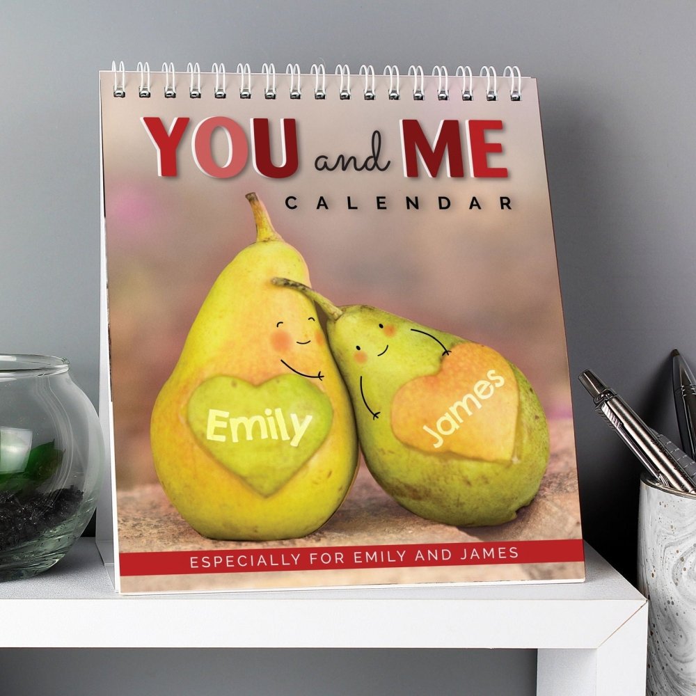 Personalised 2026 Couple "You And Me" Desk Calendar