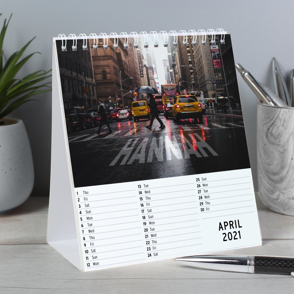 Personalised 2026 New York Desk Calendar