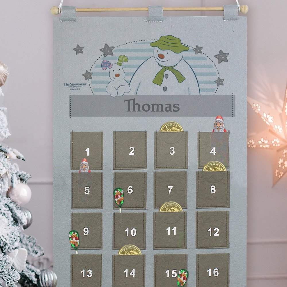 Personalised 2026 The Snowman Advent Calendar In Silver Grey