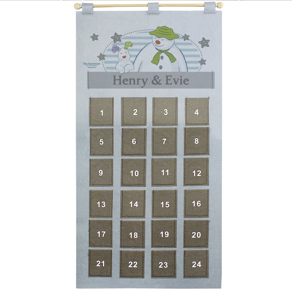 Personalised 2026 The Snowman Advent Calendar In Silver Grey