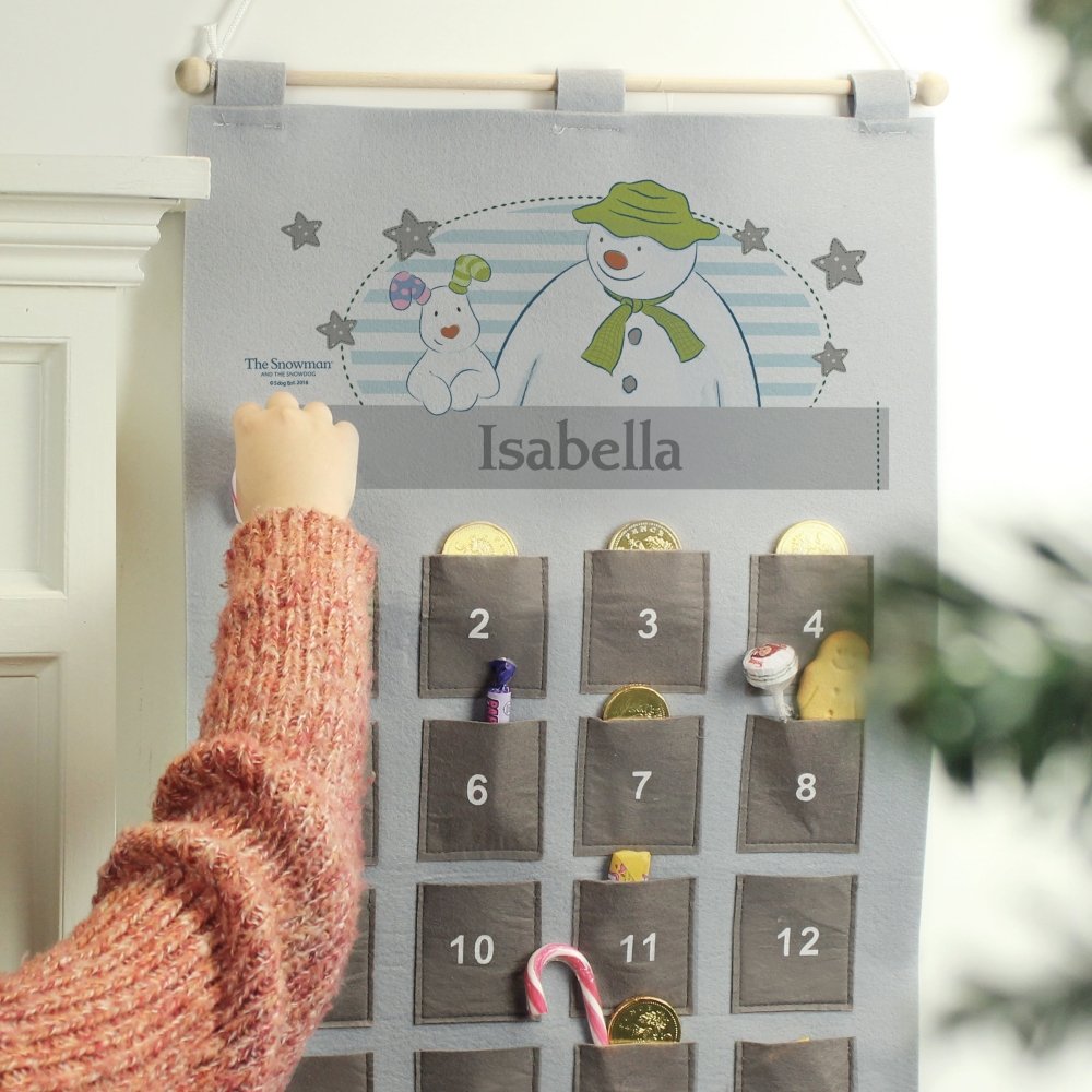 Personalised 2026 The Snowman Advent Calendar In Silver Grey