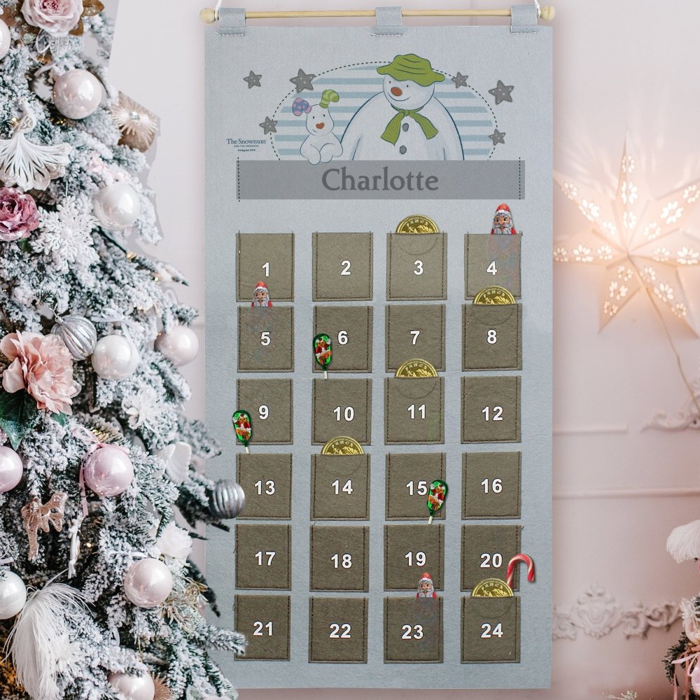 Personalised 2026 The Snowman Advent Calendar In Silver Grey