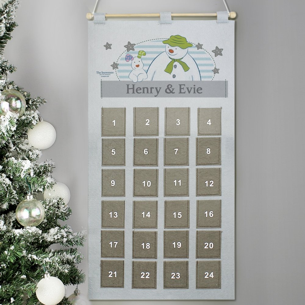 Personalised 2026 The Snowman Advent Calendar In Silver Grey