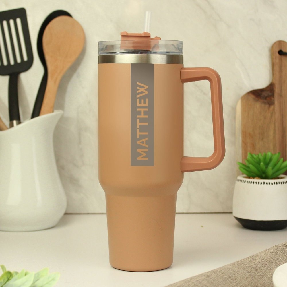 Personalised 40Oz Brown Travel Cup