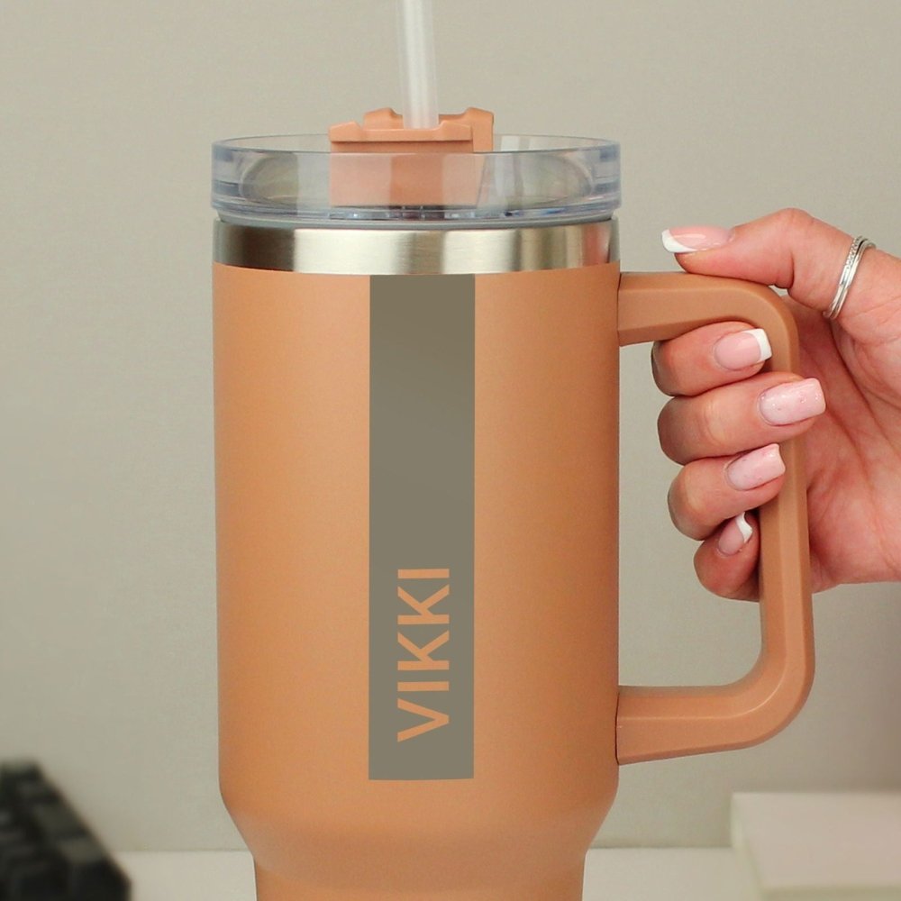 Personalised 40Oz Brown Travel Cup