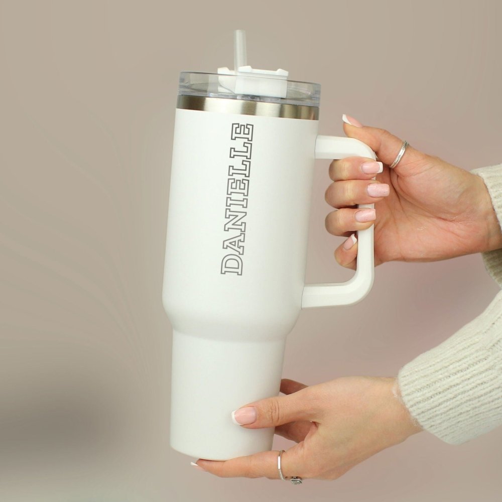 Personalised 40Oz White Travel Cup