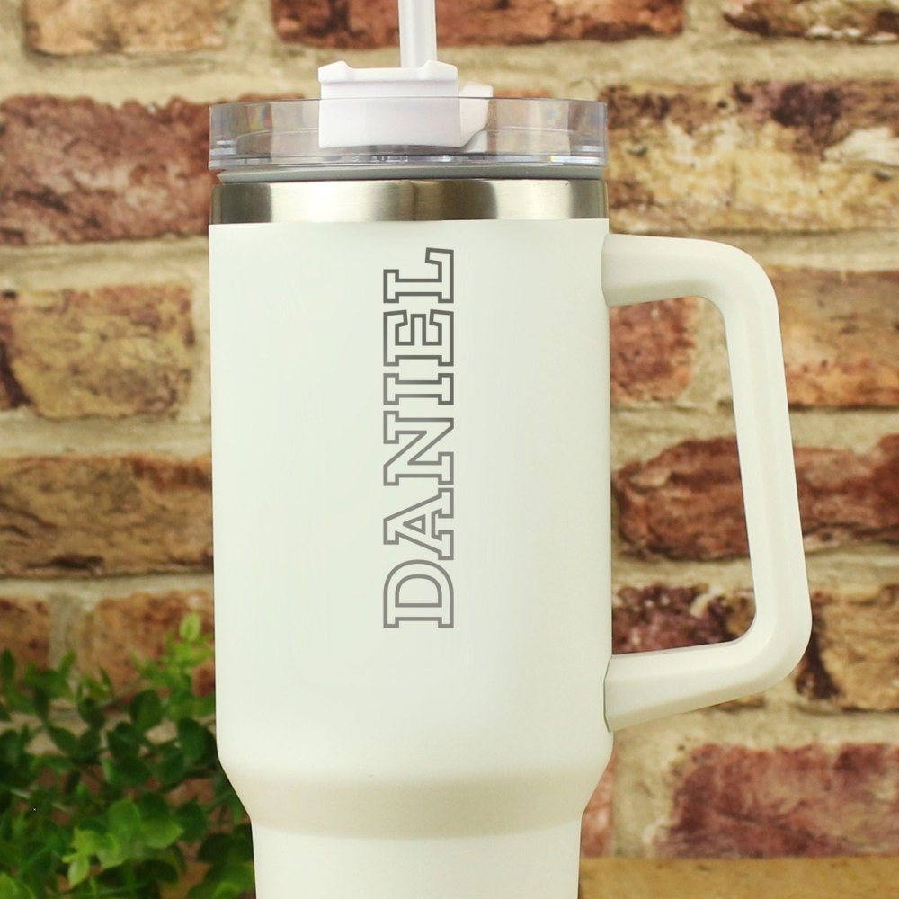 Personalised 40Oz White Travel Cup