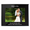 Personalised 5x7 Inch Landscape Black Glass Photo Frame