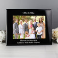 Personalised 7x5 Inch Landscape Black Glass Photo Frame