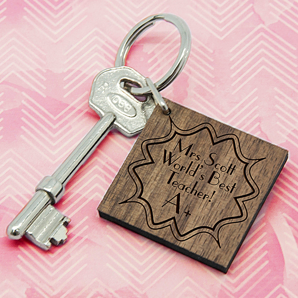 Personalised Personalised A+ Teacher Square Keyring