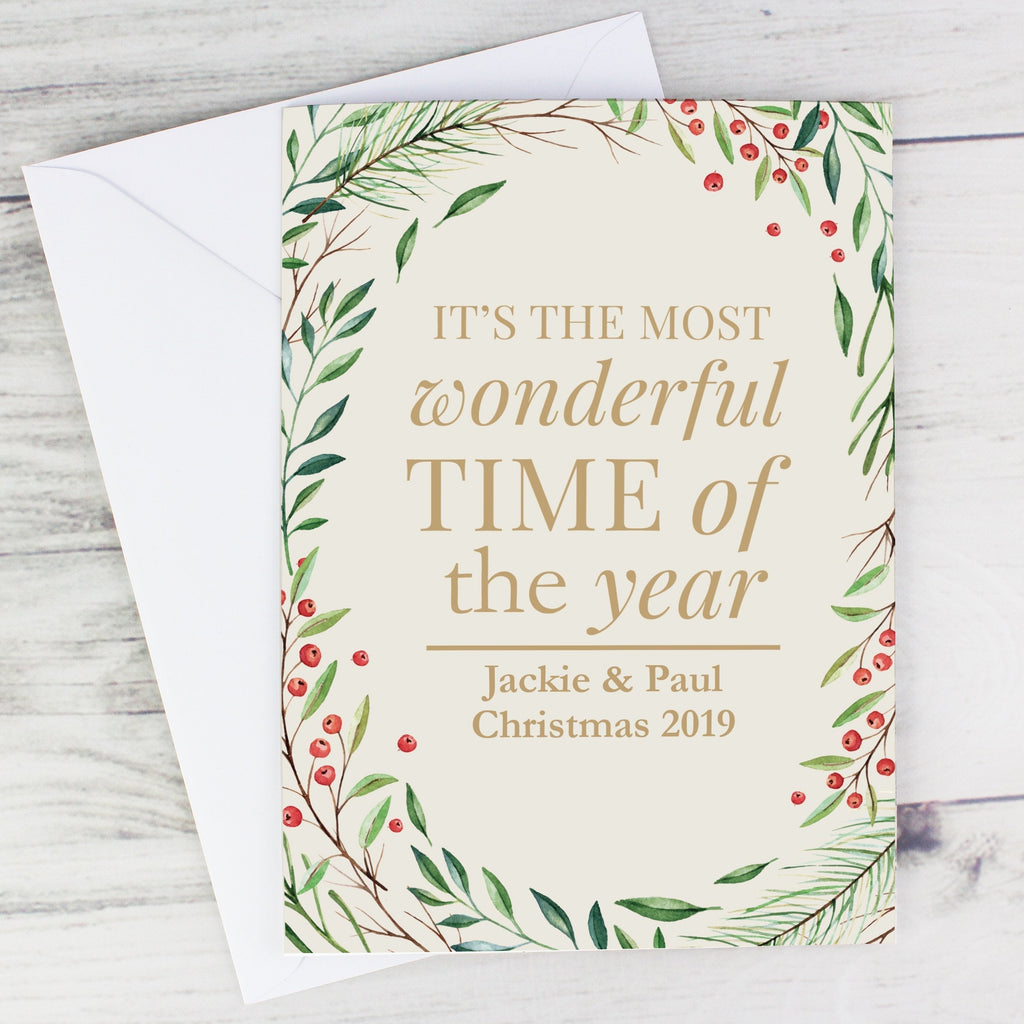Personalised ‘Wonderful Time Of The Year’ Christmas Card