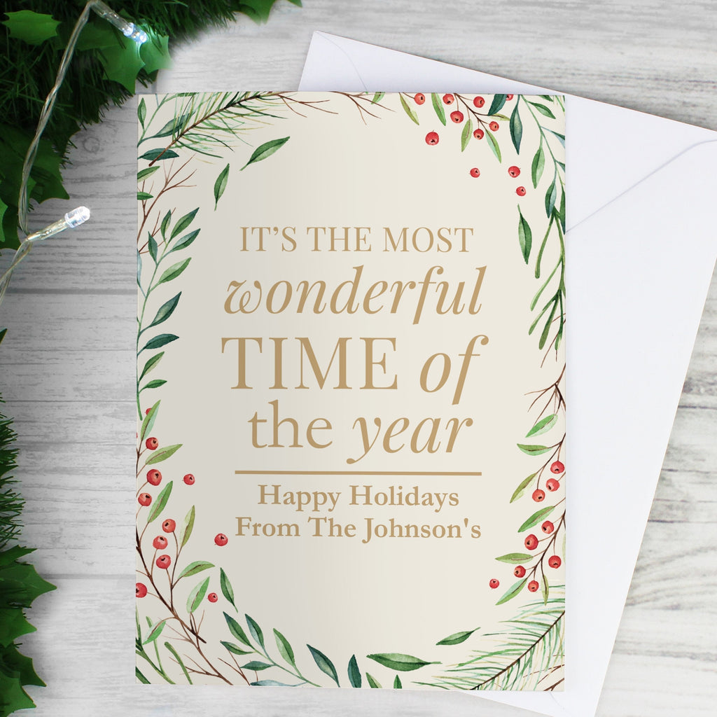 Personalised ‘Wonderful Time Of The Year’ Christmas Card