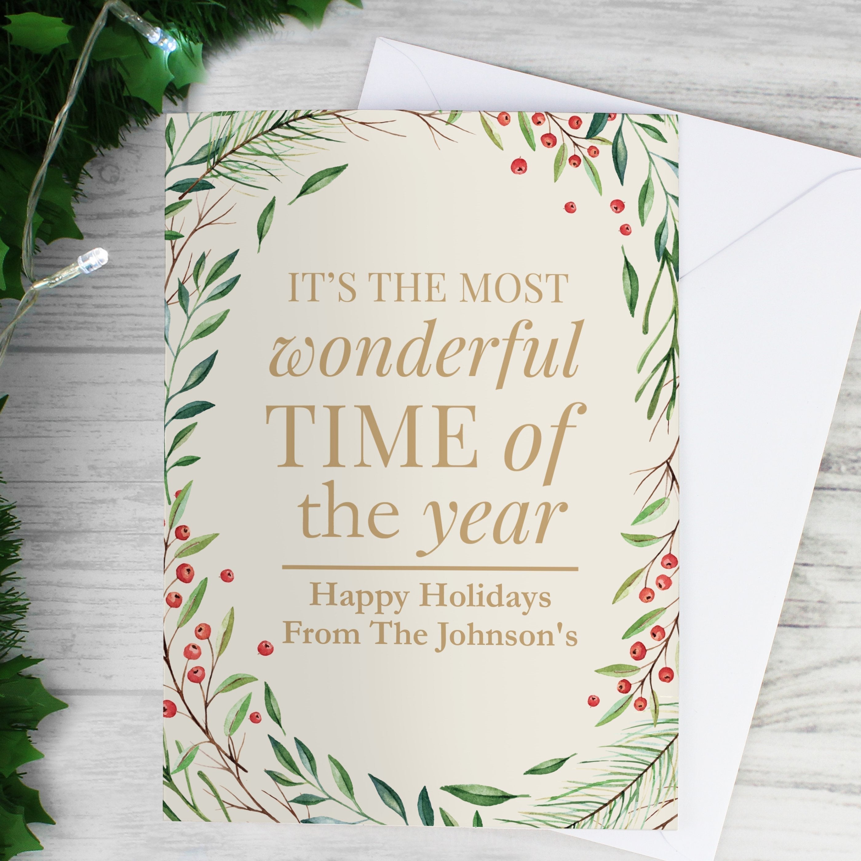 Personalised ‘Wonderful Time Of The Year’ Christmas Card